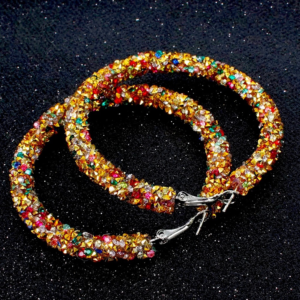 Colorful hoop earrings